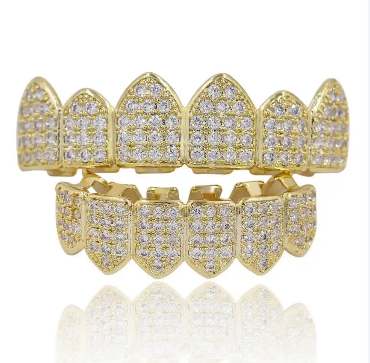 A Dental Grills Paved Shining Zircon Stone Braces Unisex Jewelry