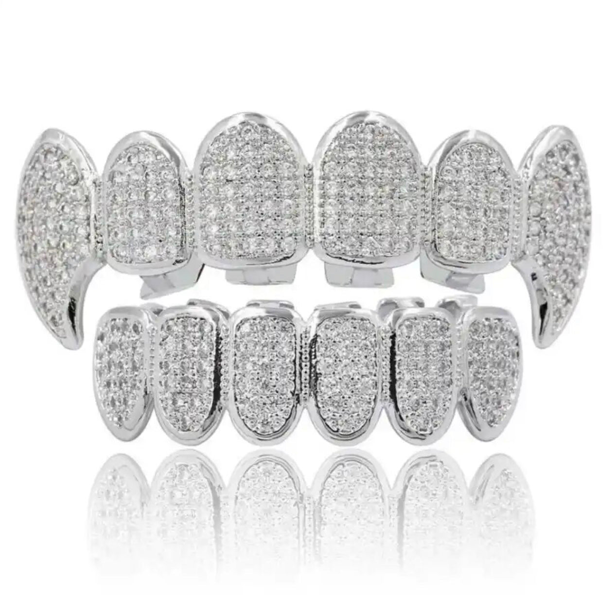 A Dental Grills Paved Shining Zircon Stone Braces Unisex Jewelry